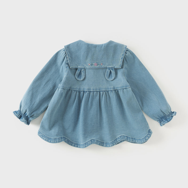 Dave&Bella Toddler Girls Fashion Denim Rabbit Ears Collar Jackets