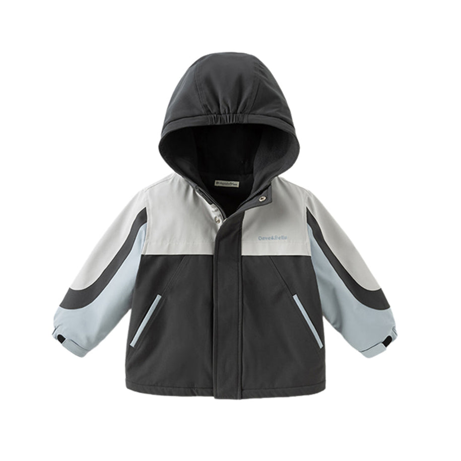Dave&Bella Unisex Kids/Toddler Casual Hooded Jacket — Windproof & Fleece-Lined