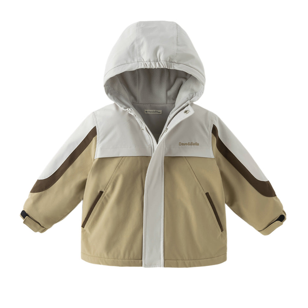 Dave&Bella Unisex Kids/Toddler Casual Hooded Jacket — Windproof & Fleece-Lined