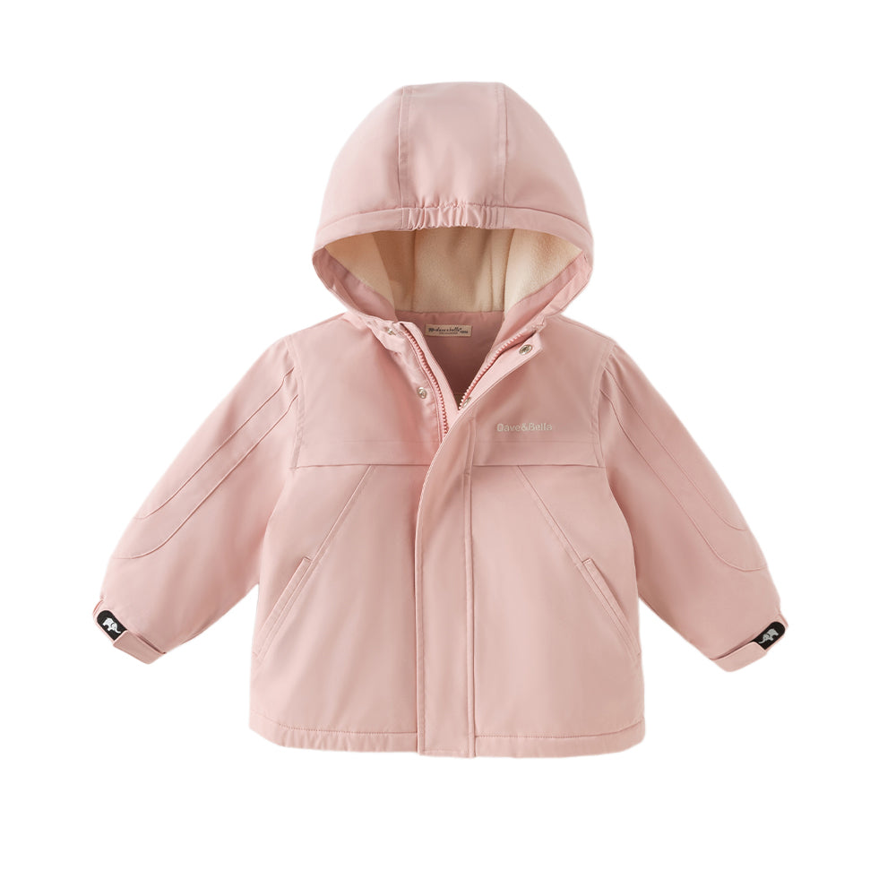 Dave&Bella Unisex Kids/Toddler Casual Hooded Jacket — Windproof & Fleece-Lined