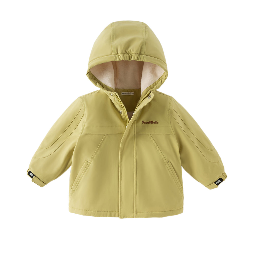 Dave&Bella Unisex Kids/Toddler Casual Hooded Jacket — Windproof & Fleece-Lined