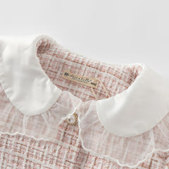 Dave&Bella Toddler Girls Autumn Elegance Light Pink Coat  A-line Mesh Dress Set
