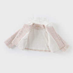 Dave&Bella Toddler Girls Autumn Elegance Light Pink Coat  A-line Mesh Dress Set