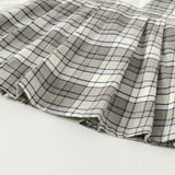 Dave&Bella Toddler Girls Breathable Cotton Grey White Plaid Party Dress
