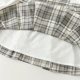 Dave&Bella Toddler Girls Breathable Cotton Grey White Plaid Party Dress