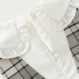 Dave&Bella Toddler Girls Breathable Cotton Grey White Plaid Party Dress