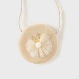 Dave&Bella Toddler Girls Apricot-yellow Delicate Mesh Princess Dress(wallet bag)