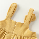 Dave&Bella Toddler Girls Casual Cotton Yellow Suspender Dress