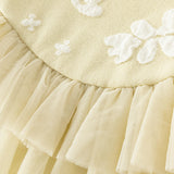 Dave&Bella Toddler Girls Classic Yellow Mesh A-line Dress