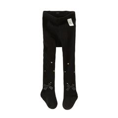 Dave&Bella Girls Autumn Black Star Print Footed Tights Leggings