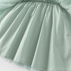 Dave&Bella Toddler Girls Autumn Elegance Green Fashion Knitted Mesh Princess Dress