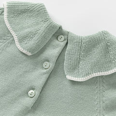 Dave&Bella Toddler Girls Autumn Elegance Green Fashion Knitted Mesh Princess Dress