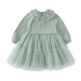 Dave&Bella Toddler Girls Elegance Green Fashion Knitted Mesh Princess Dress
