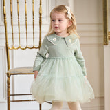 Dave&Bella Toddler Girls Elegance Green Fashion Knitted Mesh Princess Dress