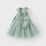 Dave&Bella Toddler Girls Elegance Green Fashion Knitted Mesh Princess Dress