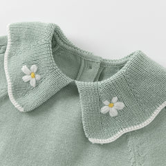 Dave&Bella Toddler Girls Autumn Elegance Green Fashion Knitted Mesh Princess Dress