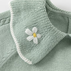 Dave&Bella Toddler Girls Autumn Elegance Green Fashion Knitted Mesh Princess Dress