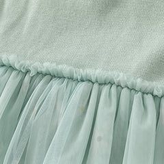 Dave&Bella Toddler Girls Autumn Elegance Green Fashion Knitted Mesh Princess Dress