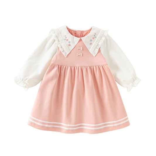 Dave&Bella Toddler Girls Autumn Sweet Pink A-line Comfortable Party Dress