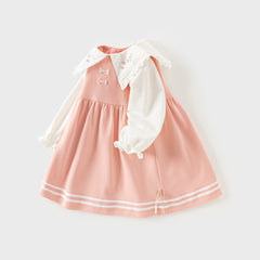 Dave&Bella Toddler Girls Autumn Sweet Pink A-line Comfortable Party Dress