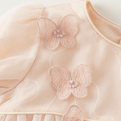 Dave&Bella Toddler Girls Autumn Charming Light Pink Mesh Princess Dress