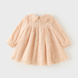 Dave&Bella Toddler Girls Adorable Light Pink Doll Collar Mesh Princess Dress