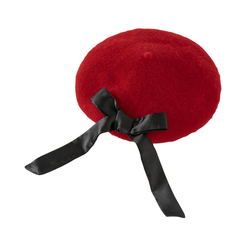 Dave&Bella Toddler Girls Cherry Red Elegant Beret Hat