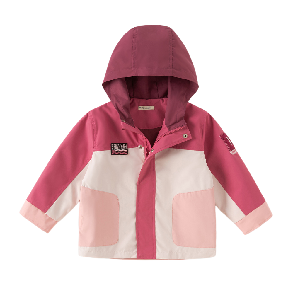 Dave&Bella Toddler Boys/Girls Red/Rose Hooded Detachable Fleece Liner Jackets
