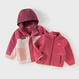 Dave&Bella Toddler Boys/Girls Red/Rose Hooded Detachable Fleece Liner Jackets