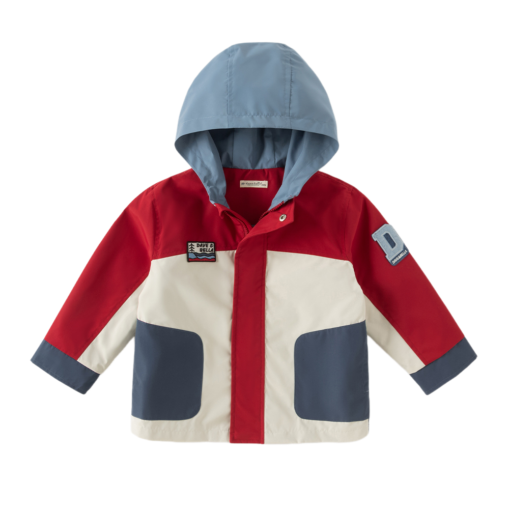 Dave&Bella Toddler Boys/Girls Red/Rose Hooded Detachable Fleece Liner Jackets