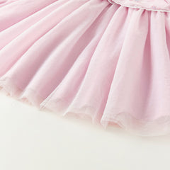 Dave&Bella Toddler Girls Classical Chinese-style Fake-two-piece Mesh Dress(wallet bag)