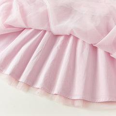 Dave&Bella Toddler Girls Classical Chinese-style Fake-two-piece Mesh Dress(wallet bag)