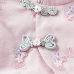 Dave&Bella Toddler Girls Classical Chinese-style Fake-two-piece Mesh Dress(wallet bag)