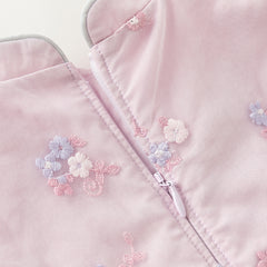 Dave&Bella Toddler Girls Classical Chinese-style Fake-two-piece Mesh Dress(wallet bag)