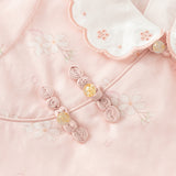 Dave&Bella Toddler Girls Sweet Pink Floral Lace Collar Chinese-style Mesh Dress