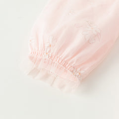 Dave&Bella Toddler Girls Sweet Pink Floral Lace Collor Chinese-style Mesh Dress