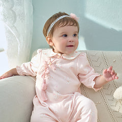 Dave&Bella  Baby Girl Newborn Casual Cotton Floral Romper Jumpsuit