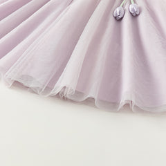 Dave&Bella Toddler Girls Grey Purple Chinese-style A-line Soft Mesh Dress