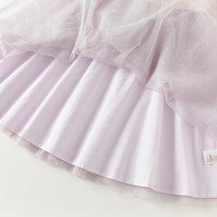 Dave&Bella Toddler Girls Grey Purple Chinese-style A-line Soft Mesh Dress