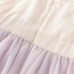 Dave&Bella Toddler Girls Grey Purple Chinese-style A-line Soft Mesh Dress