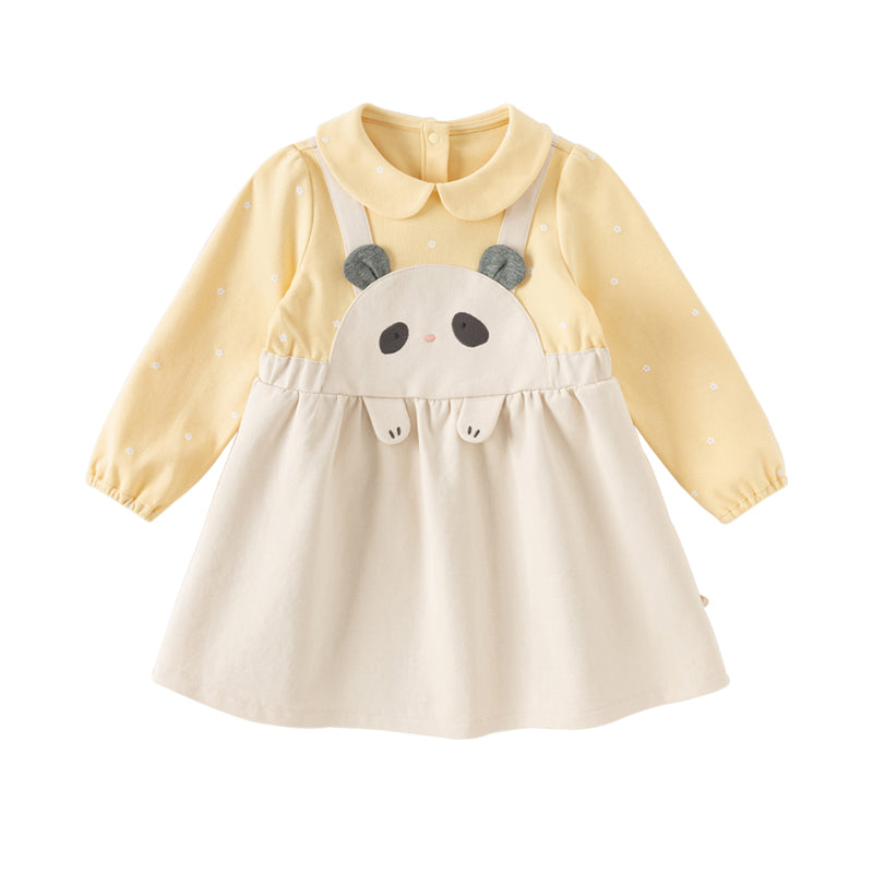 Dave&Bella Toddler Girls Autumn Milk White/Pearl Pink Adorable Party Dress