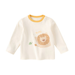 Dave&Bella Girls/Boys Spring Animal Print Cartoon T-shirt Tops