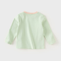 Dave&Bella Children Girls Boys Spring Cotton Cartoon T-shirt Tops Green