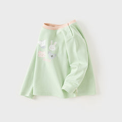 Dave&Bella Children Girls Boys Spring Cotton Cartoon T-shirt Tops Green