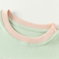 Dave&Bella Children Girls Boys Spring Cotton Cartoon T-shirt Tops Green
