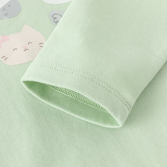 Dave&Bella Children Girls Boys Spring Cotton Cartoon T-shirt Tops Green