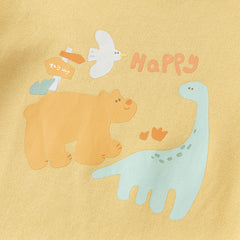 Dave&Bella Girls/Boys Spring Animal Print Cartoon T-shirt Tops
