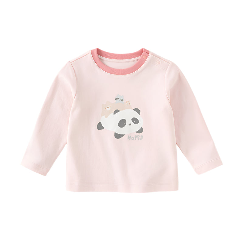 Dave&Bella Girls/Boys Spring Animal Print Cartoon T-shirt Tops
