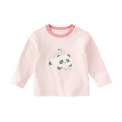 Dave&Bella Girls/Boys Spring Animal Print Cartoon T-shirt Tops