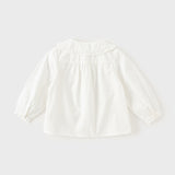 Dave&Bella Toddler Girls Blue/White Cotton Sweet Doll Collar Shirts Tops